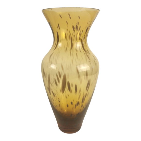 Hand-Blown Speckled Tortoise Shell Art Glas Vase - Picture 1 of 5